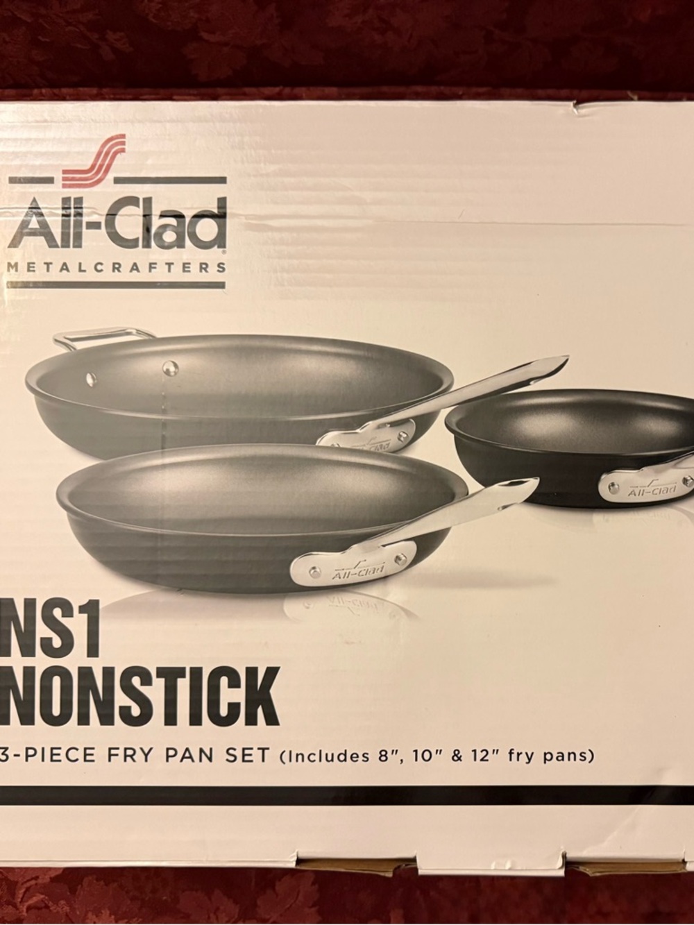 All Clad NS1 Nonstick 3-Piece Fry Pan Set New in original box